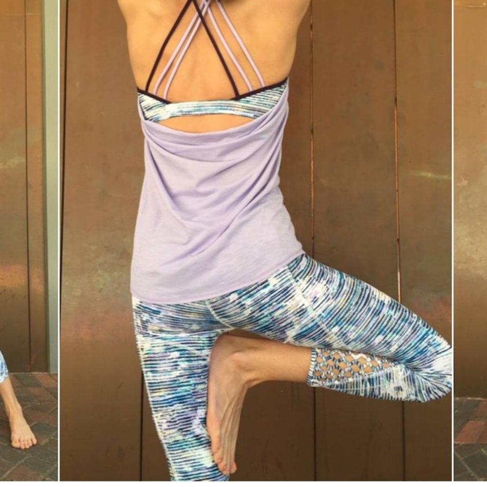 Lululemon Capri leggings with ruched detailing on leg. Never worn!